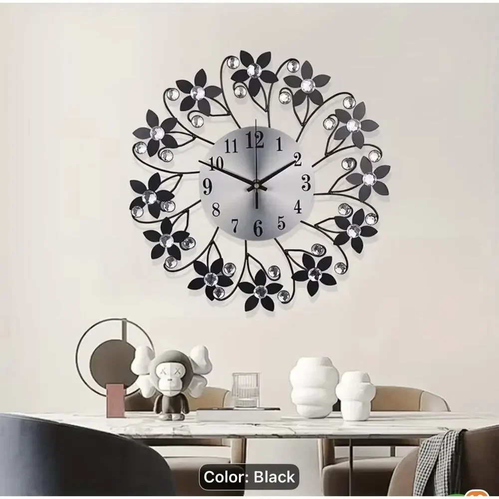 Minimalist Round Wall Clock with Face and Hands Quiet for Living Room Or Office